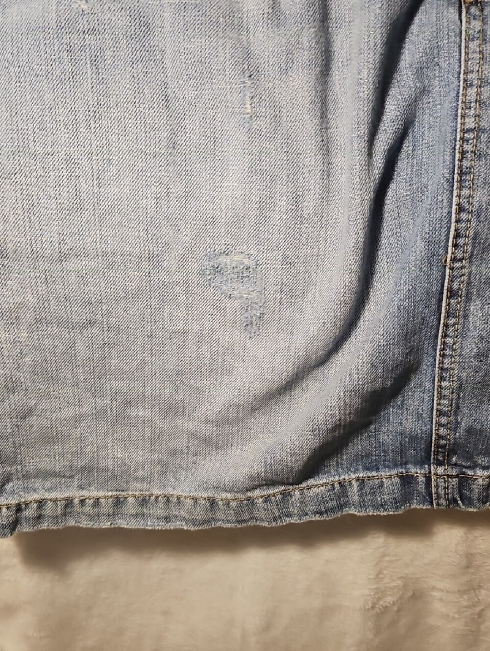 Old Navy Light Blue Denim Mini Skirt with Contrast Stitching - Picture 7 of 10